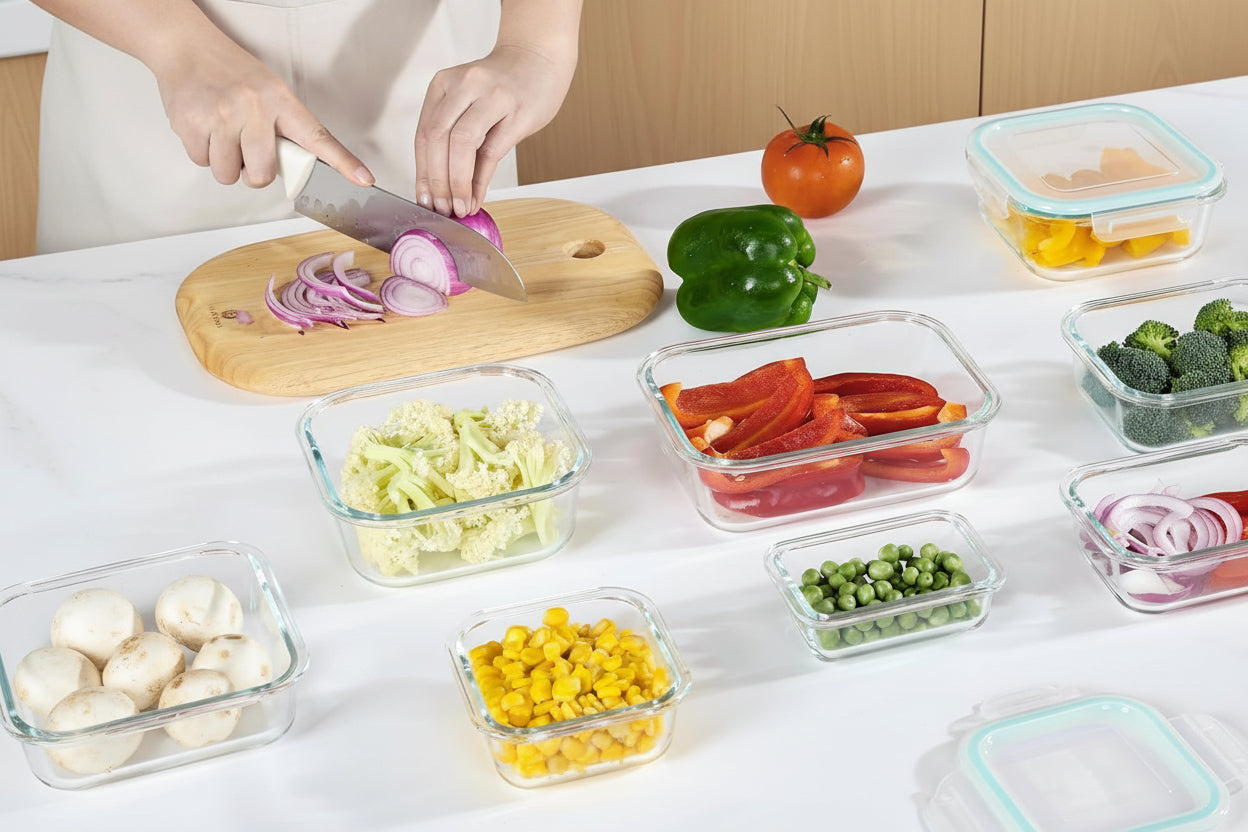 8 Pack Glass Food Storage Containers with Airtight Lids, Glass Meal Prep Containers, Lunch Office Meal for Microwave, Oven, Freezer and Dishwasher, BPA Free