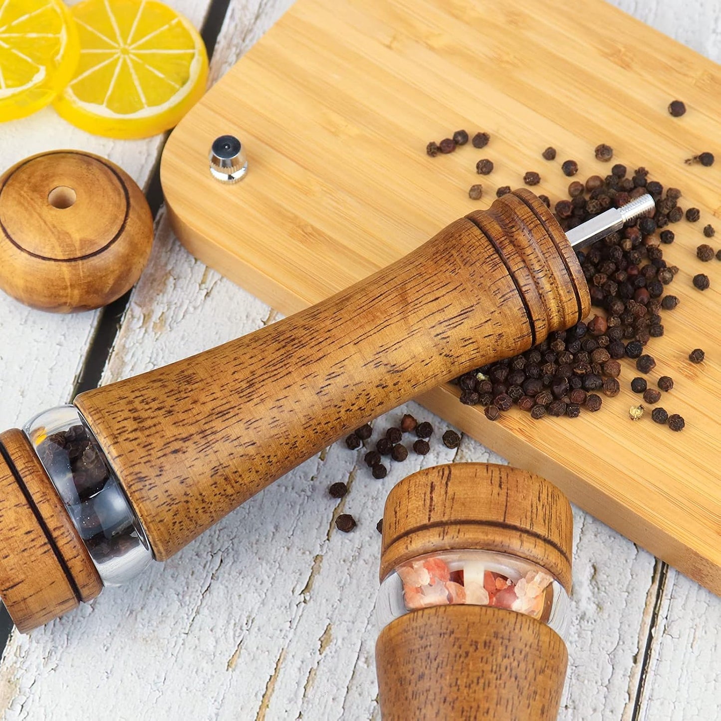 Salt & Pepper Grinder Set – Oak Wood