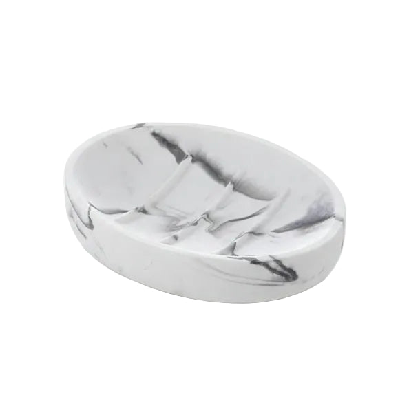 Marble Look Soap Dish - Bar Soap Holder for Shower, Bathroom & Kitchen Sink