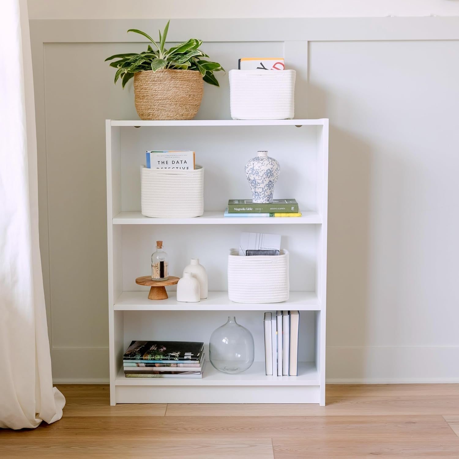 Storage Cubes 9”X9”X7”Cotton Rope Woven Baskets for Organizing 3-Pack | 9 Inch Cube Storage Bin | Small Basket for Shelf Nursery, Pantry, Decorative Plant, Bathroom Closet, Toy Gift