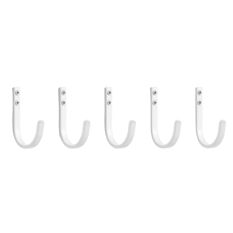 Wall Hooks for Hanging Towel/Coat - 22LB Screw in Metal Hanger Wall Mount, for Outdoor, Closet, Door, Bathrooms, for Backpack, Robe, White 5 Pack
