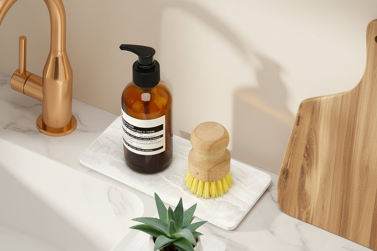 4 Pack Water Absorbing Stone Drying Tray for Bathroom Sink Trays Kitchen Counter Diatomite Stone Quick Dry Diatomaceous Earth Mat for Sink Kitchen Soap Trays Ceramic Marble Bathroom Vanity Tray