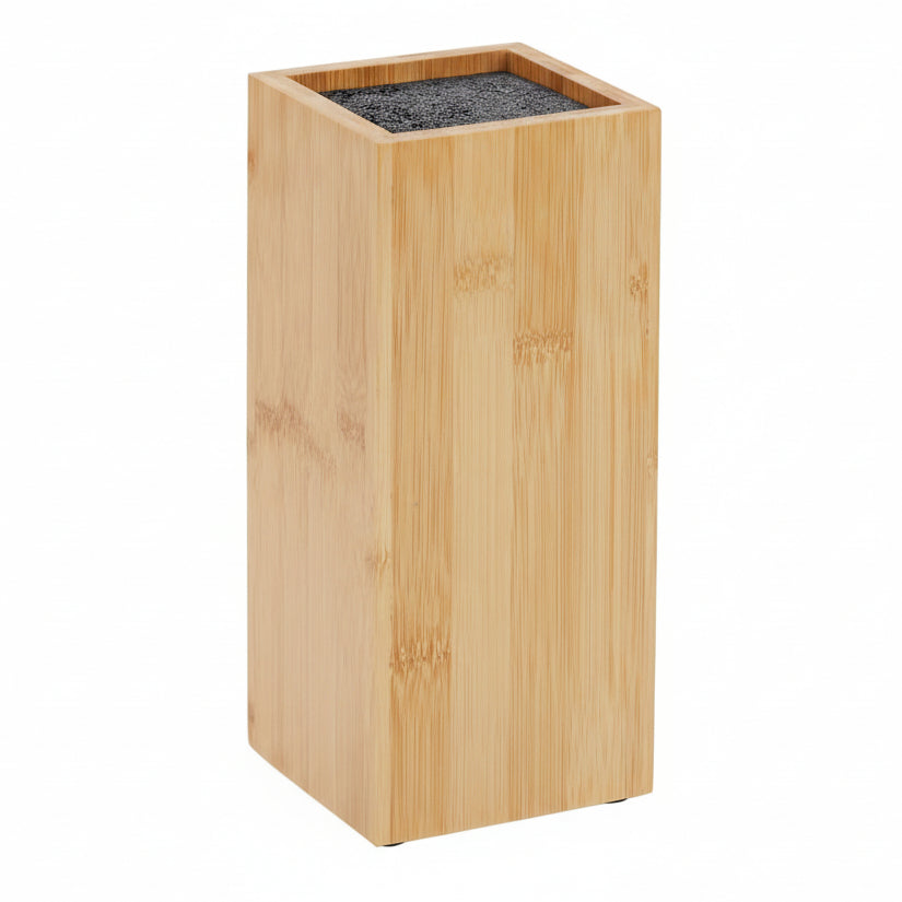 Bamboo Universal Knife Block - Adjustable Bristle Knife Holder & Stand - Cutlery Holder for Kitchen Counter - Plate Organizer for Cabinet - 4.13 X 9.25 In, Brown, Contemporary