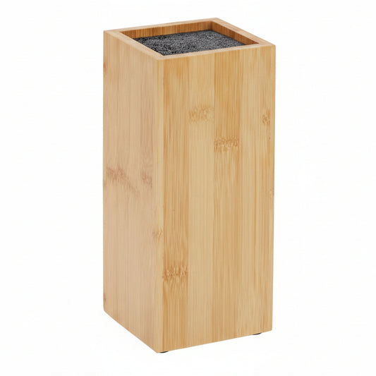 Bamboo Universal Knife Block - Adjustable Bristle Knife Holder & Stand - Cutlery Holder for Kitchen Counter - Plate Organizer for Cabinet - 4.13 X 9.25 In, Brown, Contemporary