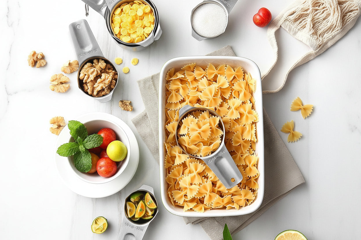 Stainless Steel Measuring Cups and Spoons Set of 14 with Leveler, Nesting Kitchen Metal Measuring Cups and Spoons Set for Dry and Liquid Ingredients, Perfect for Cooking & Baking