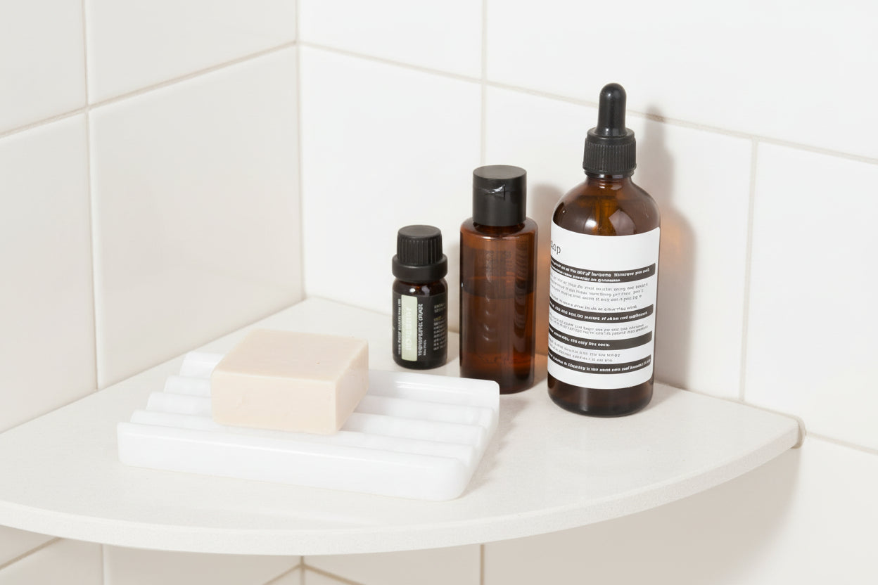 African Natural Marble Soap Dish for Shower, Stone Soap Tray for Bathroom, Bar Soap Holder for Sink, Stripe Grooves Soap Saver Stone Dish Keep Bars Dry Easy Clean (Namib Bianco)