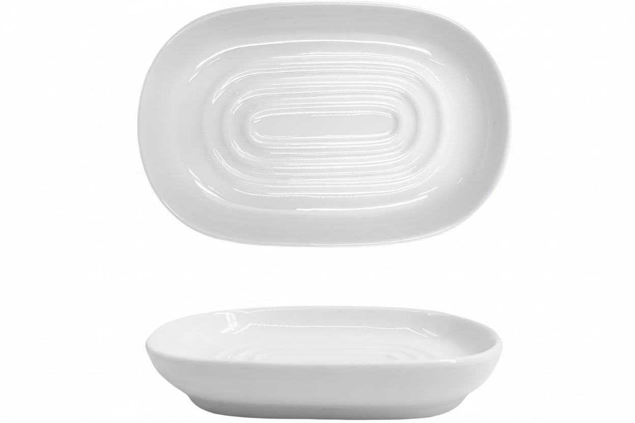 Soap Dish, Ceramic Soap Dish with Marble Patternshower, Soap Saver Tray for Bathroom, Kitchen Sink & Vanity, Multi-Use Holder for Jewelry, Rings, Keys (1 Pack, White)