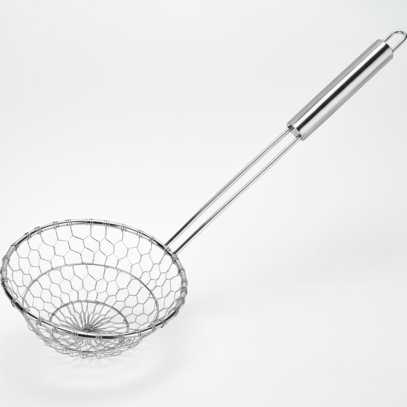 Hot Pot Fat Skimmer Spoon - Stainless Steel Fine Mesh Strainer for Skimming Grease and Foam