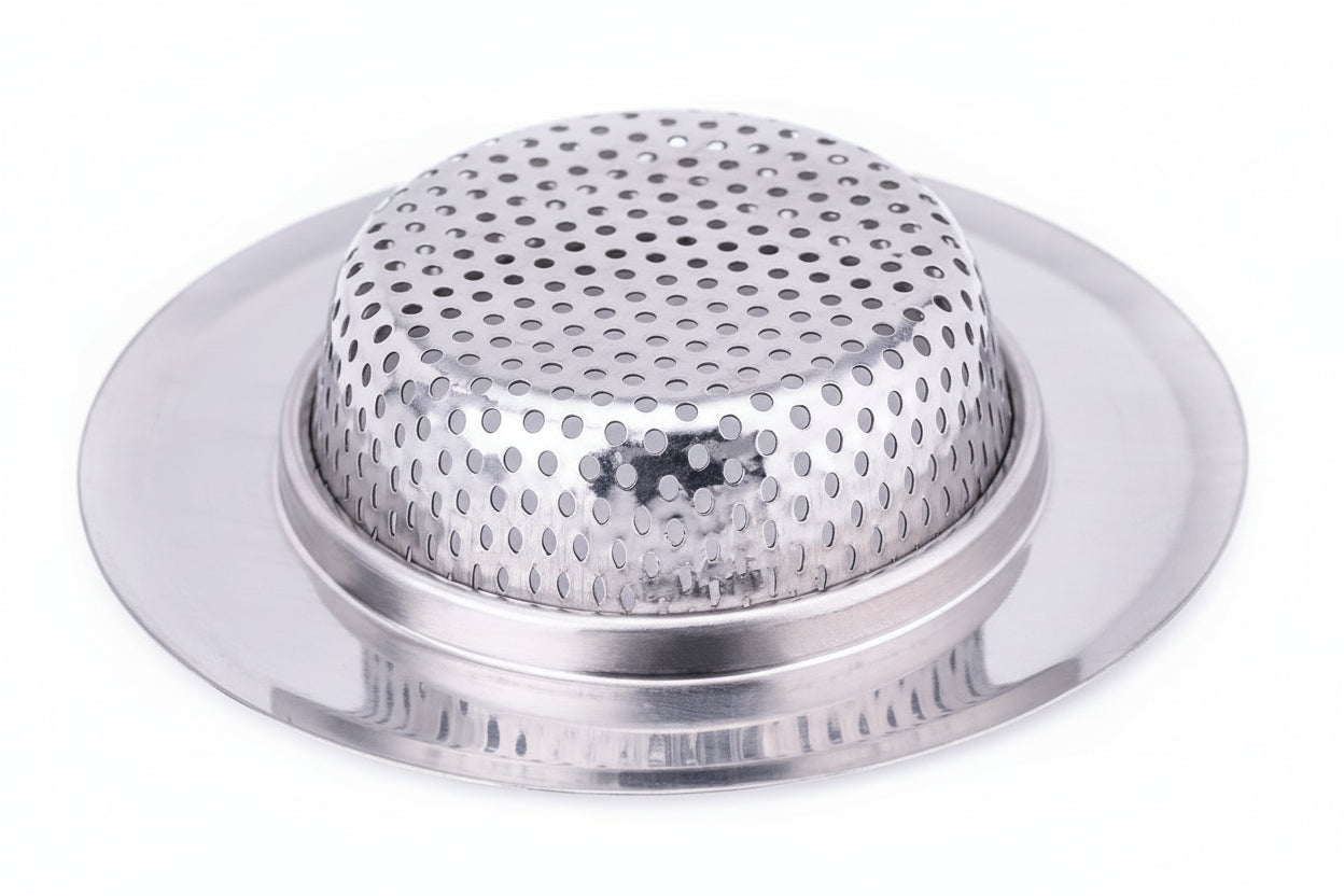 4.5 Inch Diameter Rim Heavy Duty Stainless Steel Kitchen Sink Basket Strainer, Large (Pack of 2)