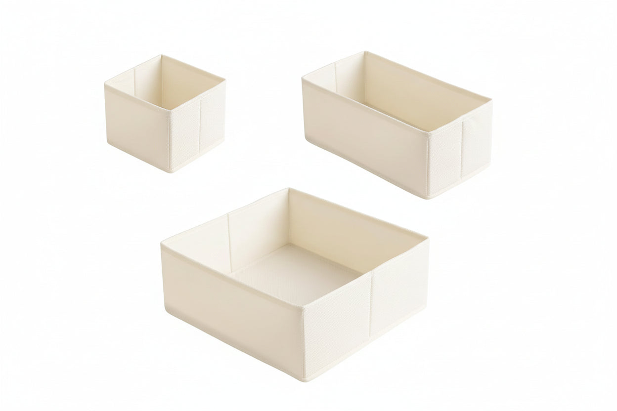 Drawer Organizer Clothes, 10 Pack Dresser Organizer for Baby Clothes, Underwear, Sock- Foldable Closet Organization and Storage Dividers Bins for Nursery, Bedroom (Beige)