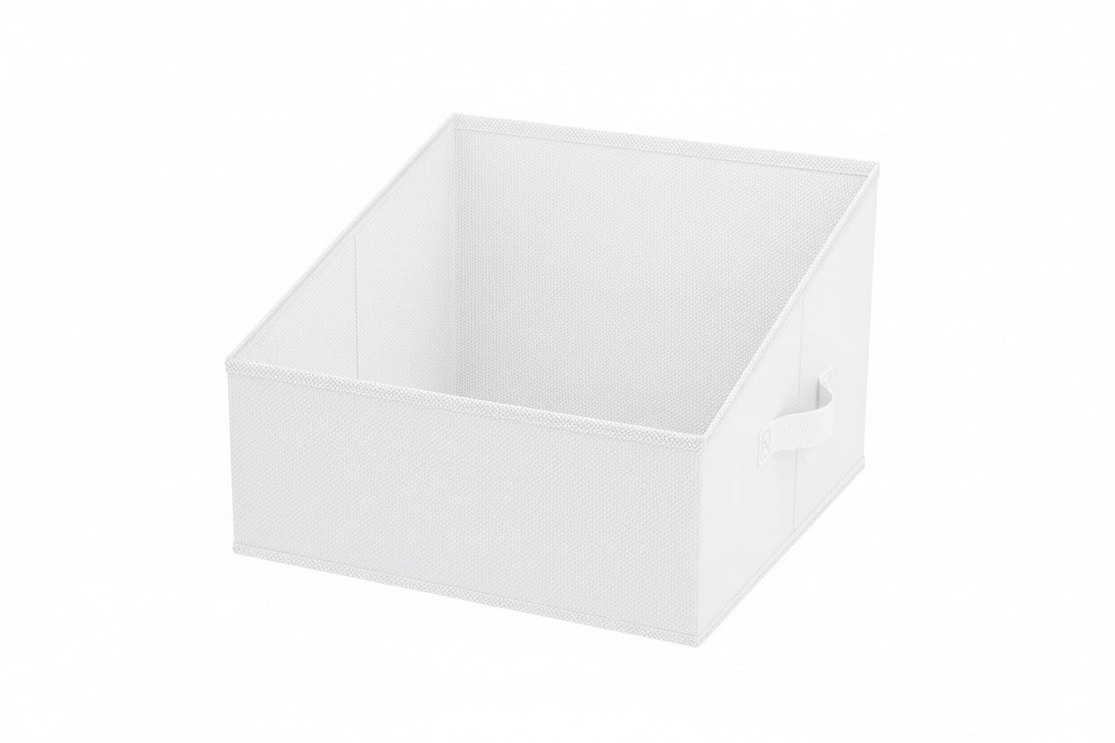 Closet Storage Bins 6 Pack - Fabric Trapezoid Organizer Bin, Foldable Storage Baskets for Shelves, Closet Shelf Organizer, Clothing Storage Box for Toys, Books, Towel, Clothes, White