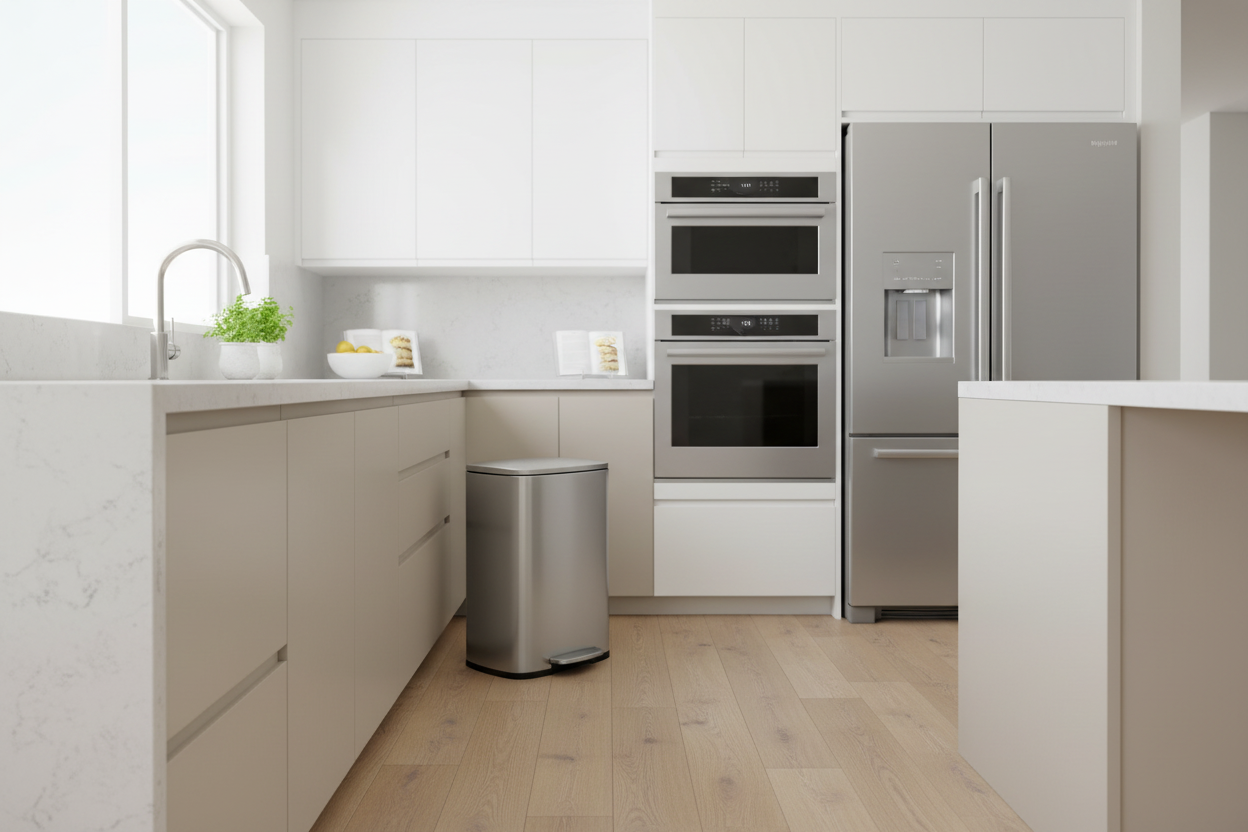 Trash Can – Step Pedal – 13 Gallon – Stainless Steel – Soft-Close