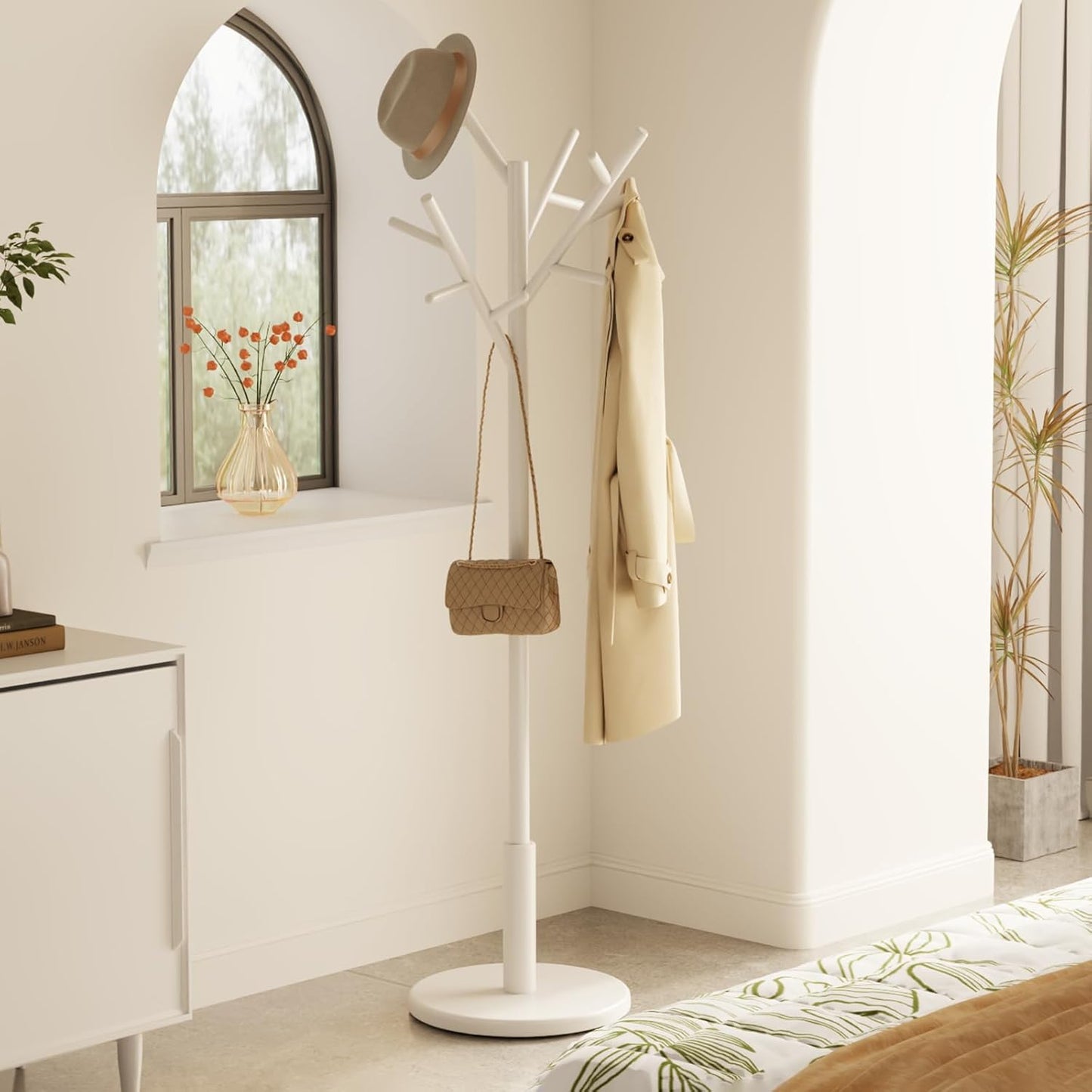 Freestanding Coat Rack – Solid Wood – Adjustable Height