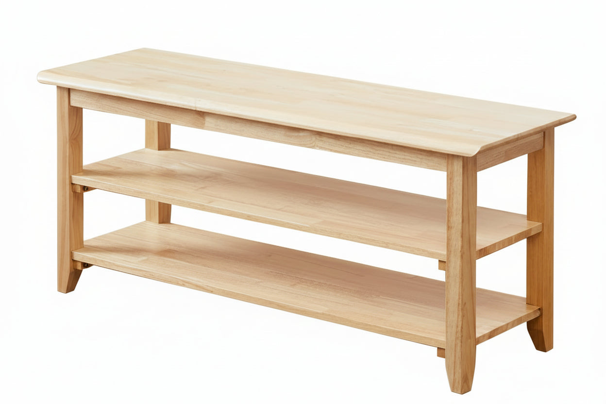 Shoe Rack Bench – Rubberwood – Natural