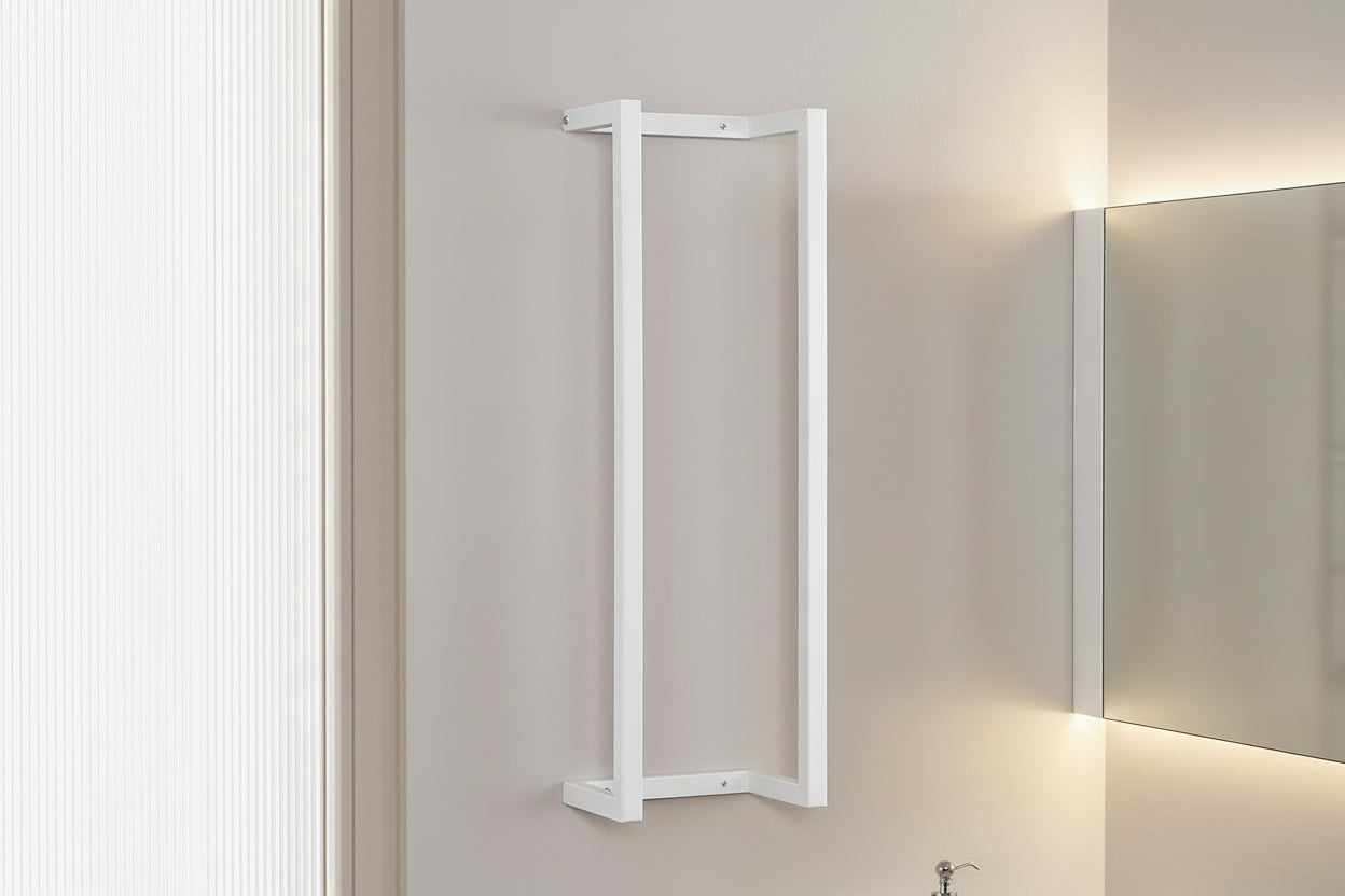 Towel Rack – Wall Mounted – Rolled Towels – Metal – White