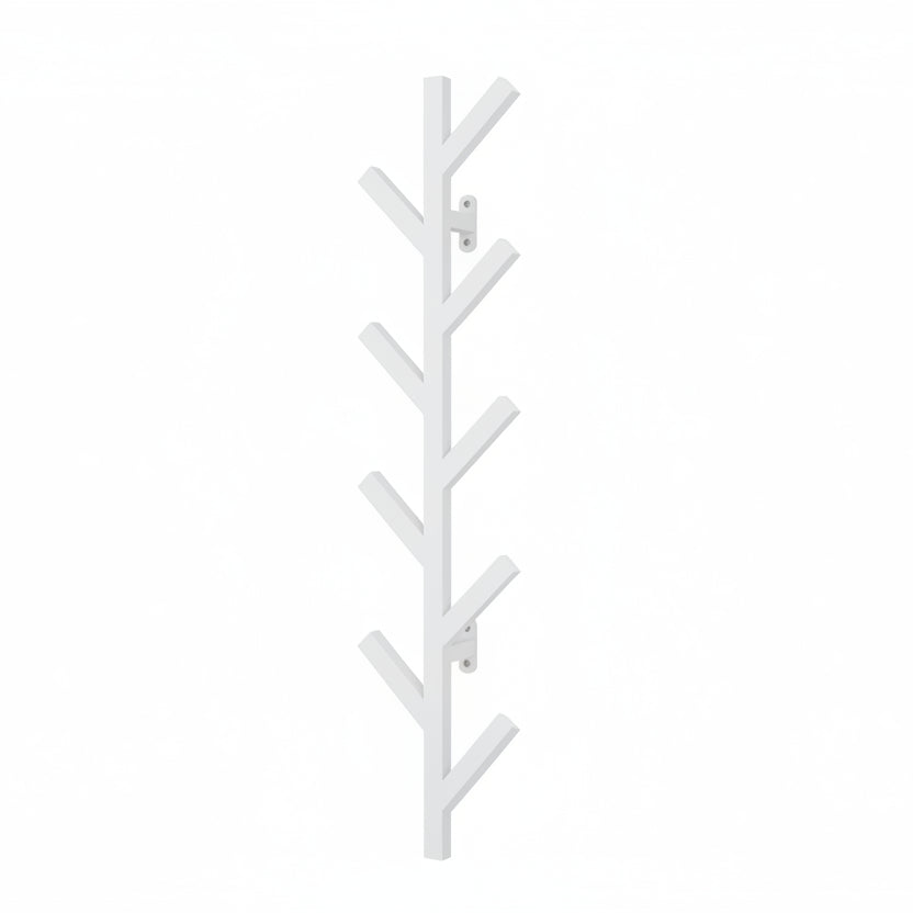 Wall Mounted Metal Coat Rack with 9 Hooks Modern Minimalist Coat Racks, Upright Hat Rack for Wall for Hanging Clothes, Hats, Hanging Bags and Scarves Entrance Wall Iron Coat Rack (White)