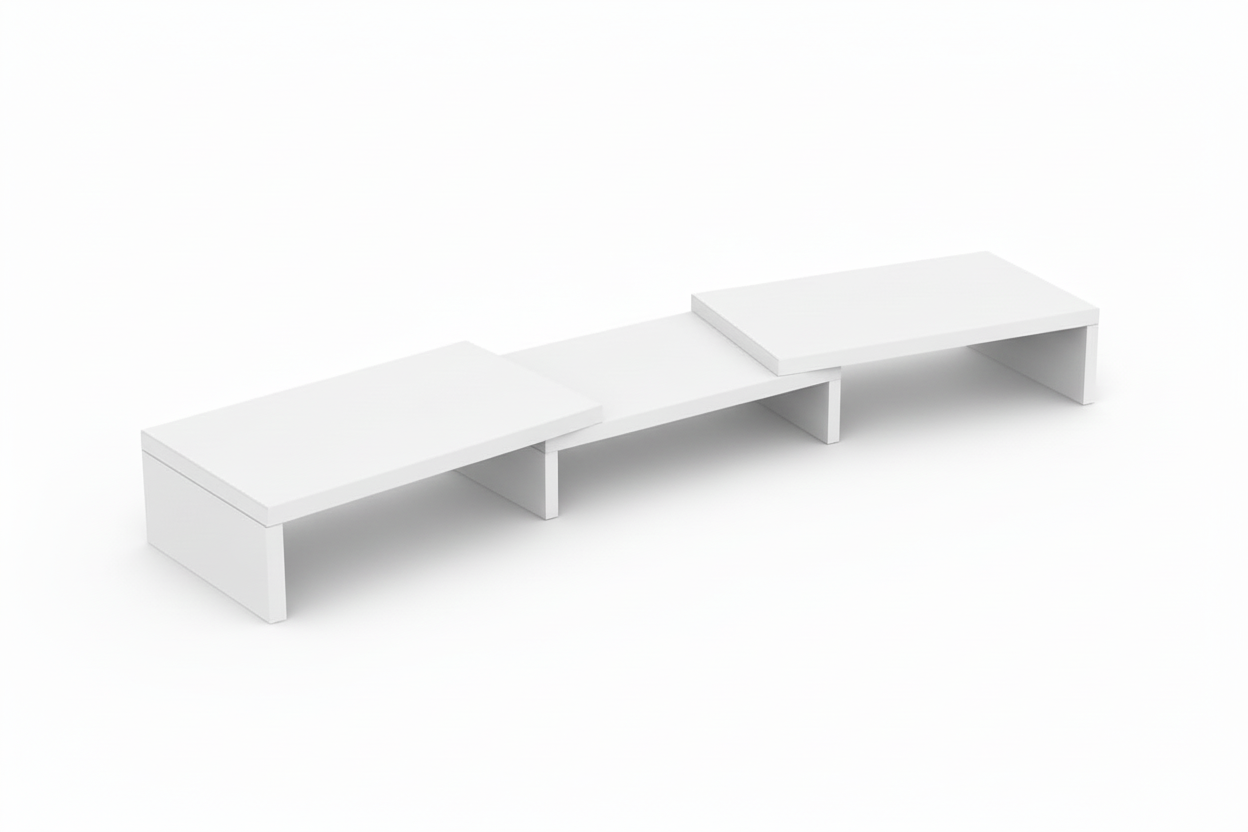 Dual Monitor Stand – Adjustable – White