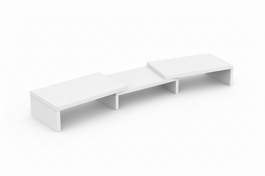 Dual Monitor Stand – Adjustable – White