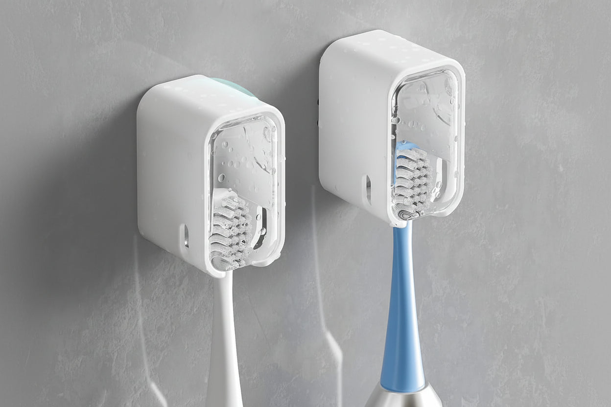 Toothbrush Holders for Bathroom【Innovation Single Slot Design】 2PCS Toothbrush Holder Wall Mounted with Cover for Shower, Single Toothbrush Dispenser Storage Organizer for Family & Travel