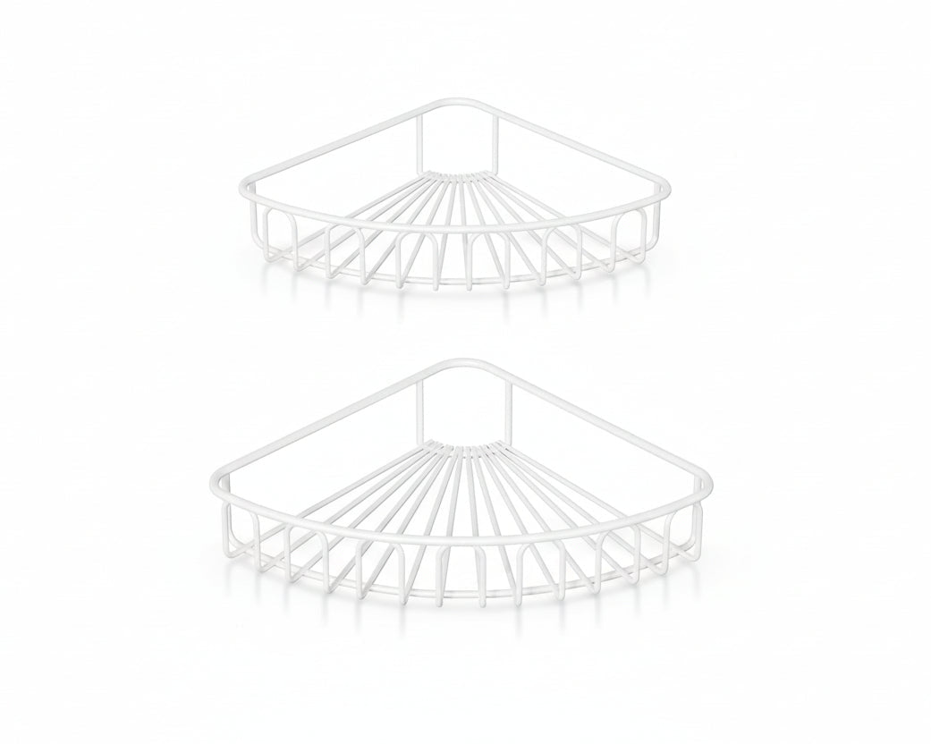 Corner Shower Caddy – 2 Pack – Adhesive – Stainless Steel – Silver