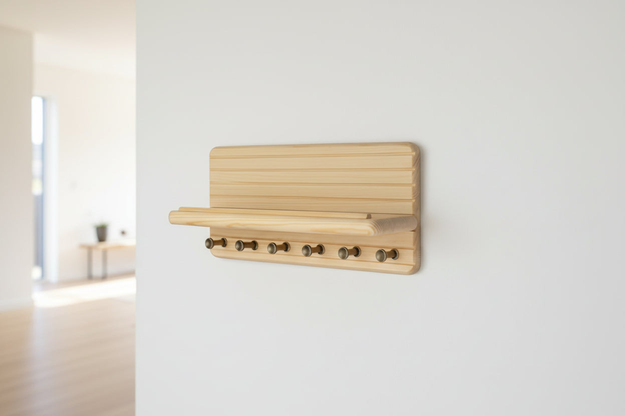 Key Holder Shelf – Pine Wood – Natural