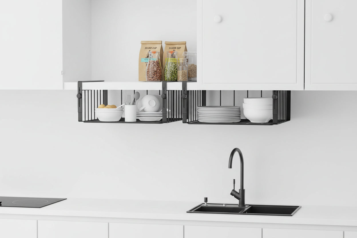 Under-Shelf Basket Organizer – 2 Pack