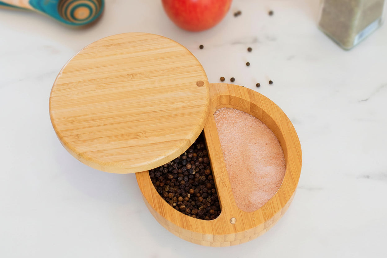 Bamboo Salt Keeper – Swivel Lid