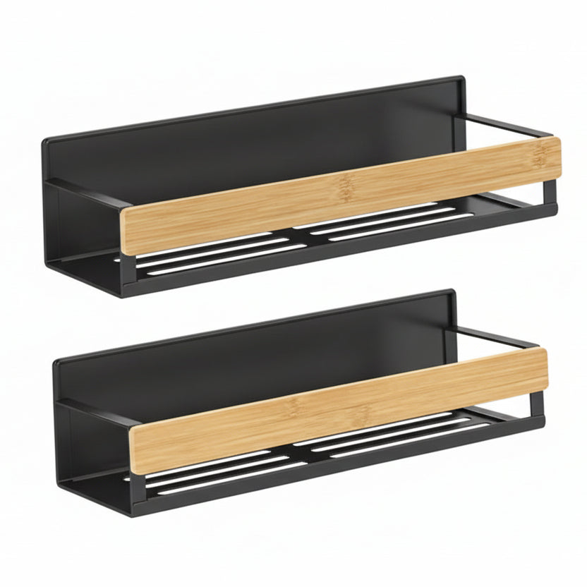 Magnetic Spice Rack – Steel & Bamboo