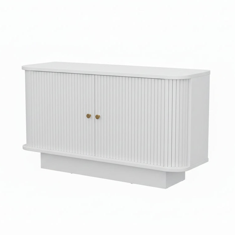 Fluted Shoe Storage Bench, 31" W Small Entryway Bench with Sliding Door, Mud Room Benches with Seat, Upholstered Wooden Rack Organization for Living Room, Apartment, Dorm, Oak, Natural