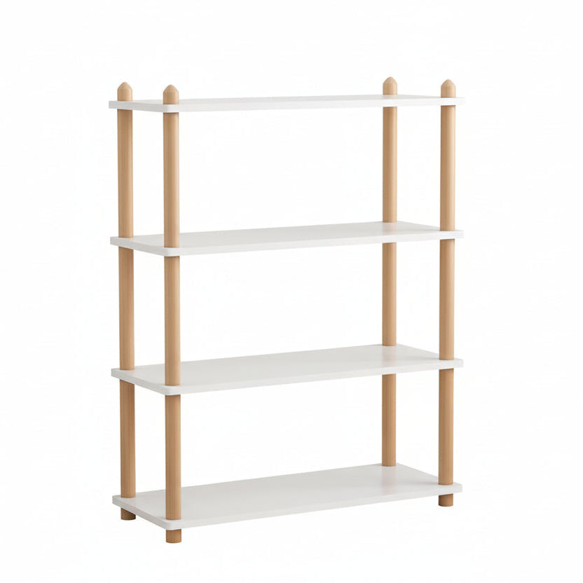 3-Tier Wooden Shelf Bookcase - Modern Open Bookshelf, Free Standing Storage Rack, Multifunctional Display Stand for Home and Office, White, Rectangle
