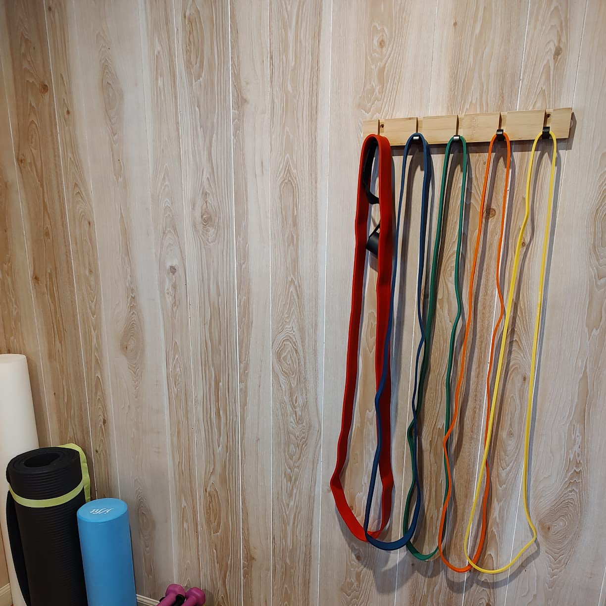 Bamboo Wall Hook Rail – Retractable Coat Hooks