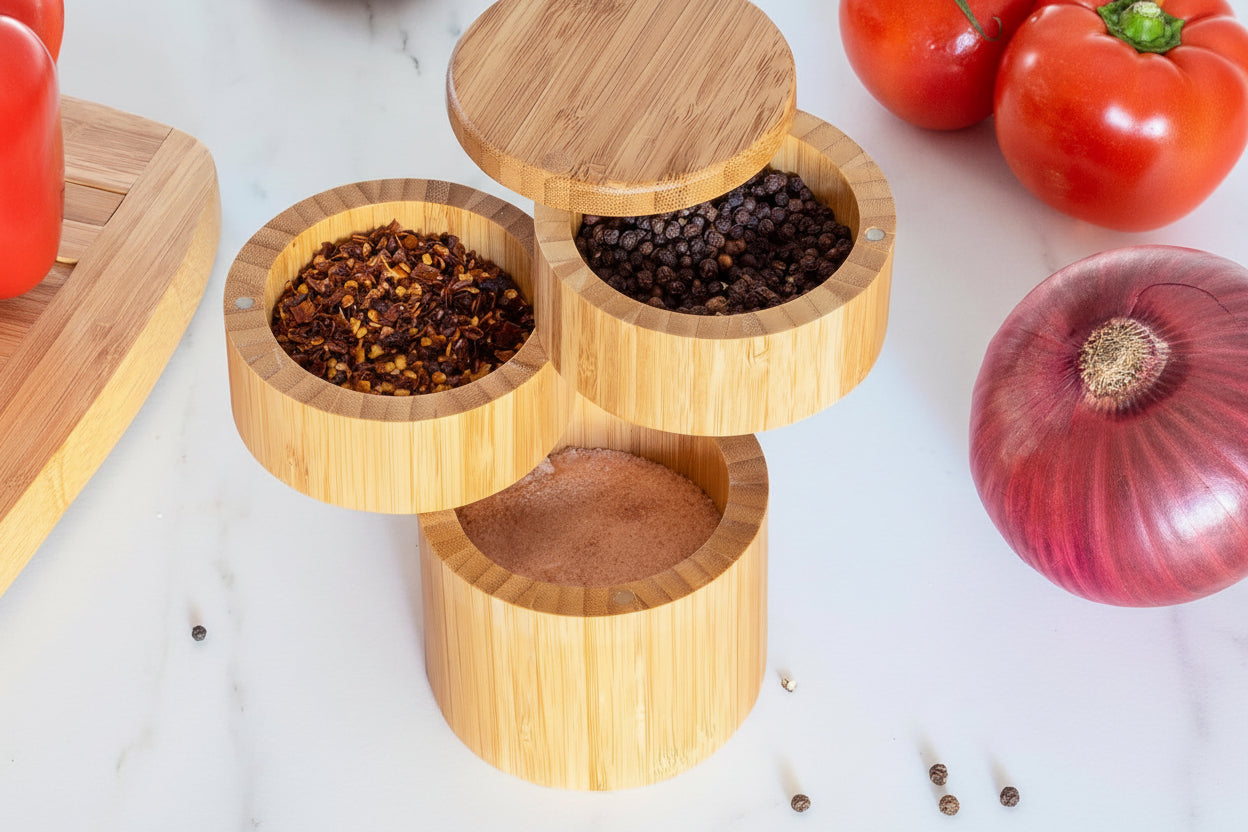 Bamboo Salt Keeper – Swivel Lid
