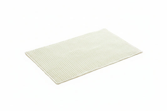 Bath Mat – Waffle Texture – Non Slip – Washable – Cream White
