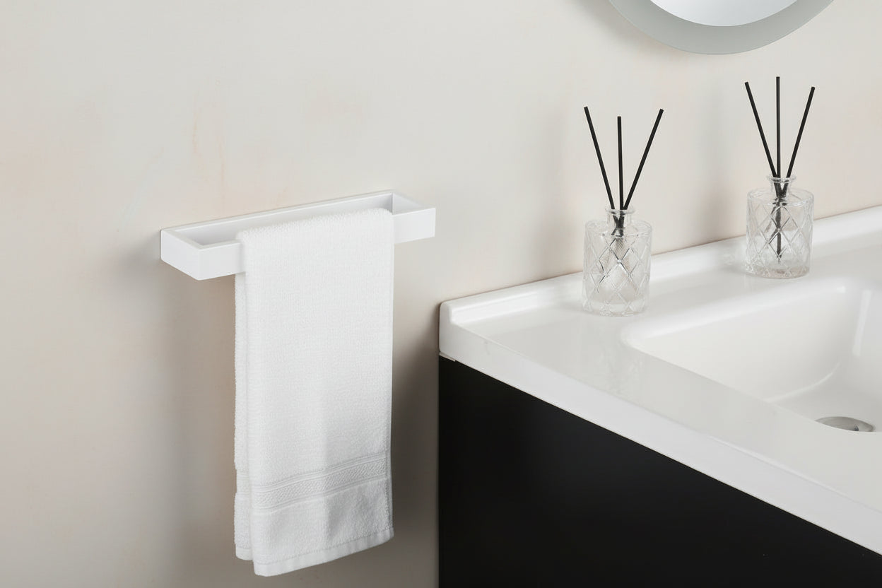 SUS304 Stainless Steel Towel Holder Towel Hanger Towel Ring for Bathroom Lavatory Wall Mount Contemporary Style, White