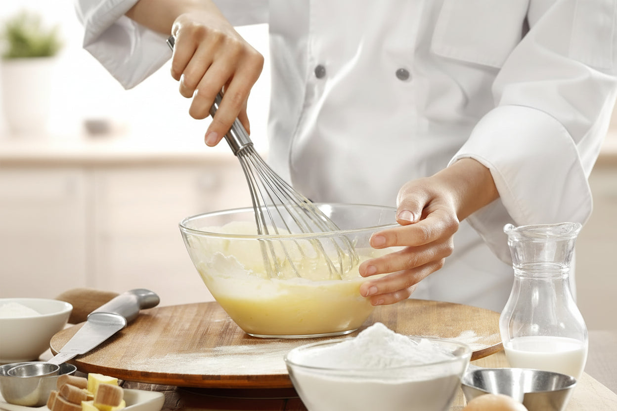 304 Stainless Steel Whisk Set, Dishwasher Safe Rustproof Metal Whisk, Professional Balloon Wire Whisks for Kitchen Cooking, Perfect for Blending, Whisking, Baking, Beating, 3 Packs (8" 10" 12")