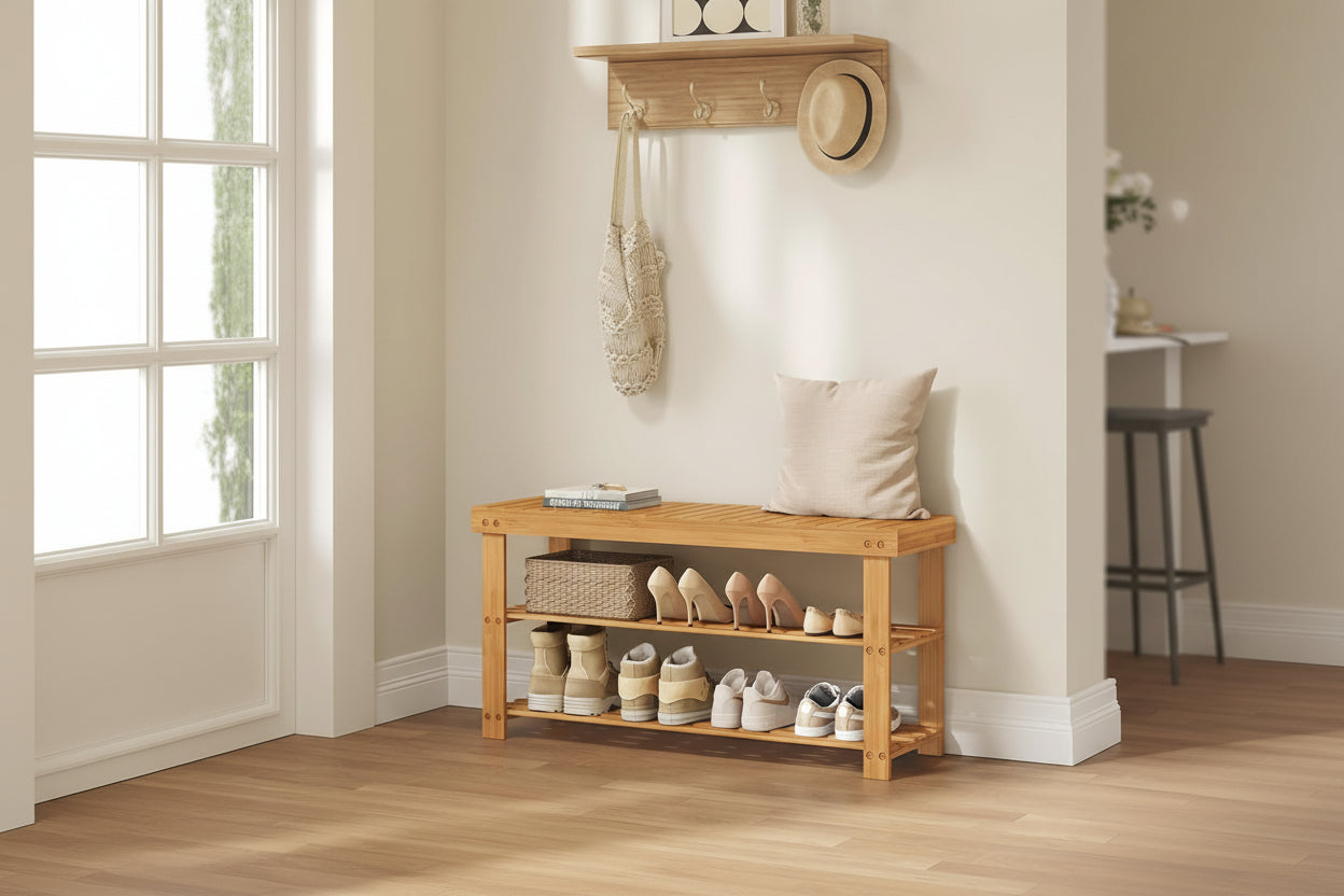 Shoe Rack Bench – Bamboo – Natural