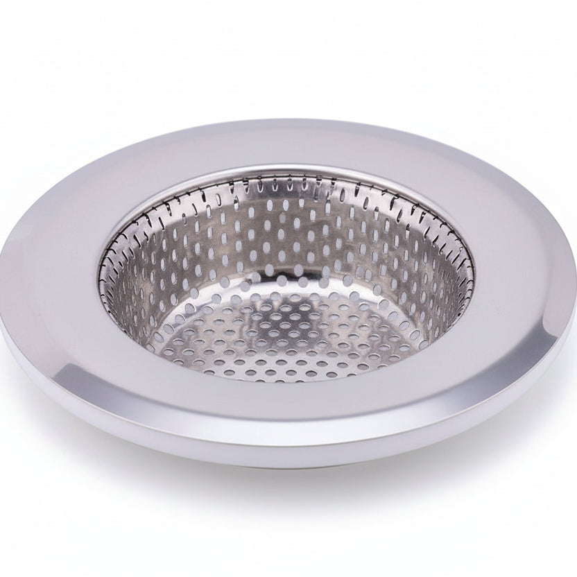 4.5 Inch Diameter Rim Heavy Duty Stainless Steel Kitchen Sink Basket Strainer, Large (Pack of 2)