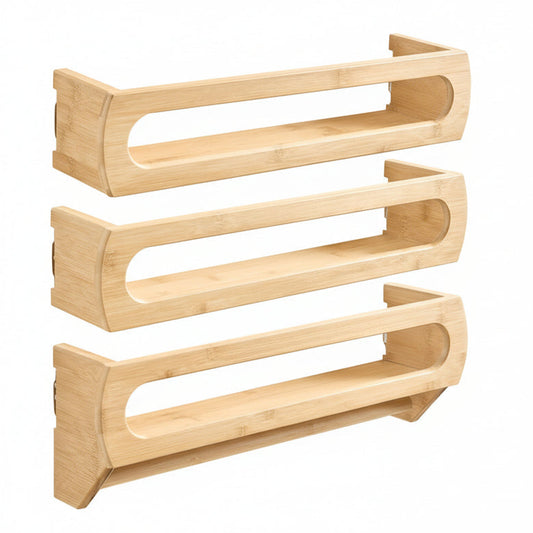 Floating Shelves for Wall, Premium Bamboo Wood, Fully Assembled - Nursery Book Shelves, Nursery Decor, Book Shelf for Kids Rooms, Wall Mounted Bookshelves, Set of 3 Natural