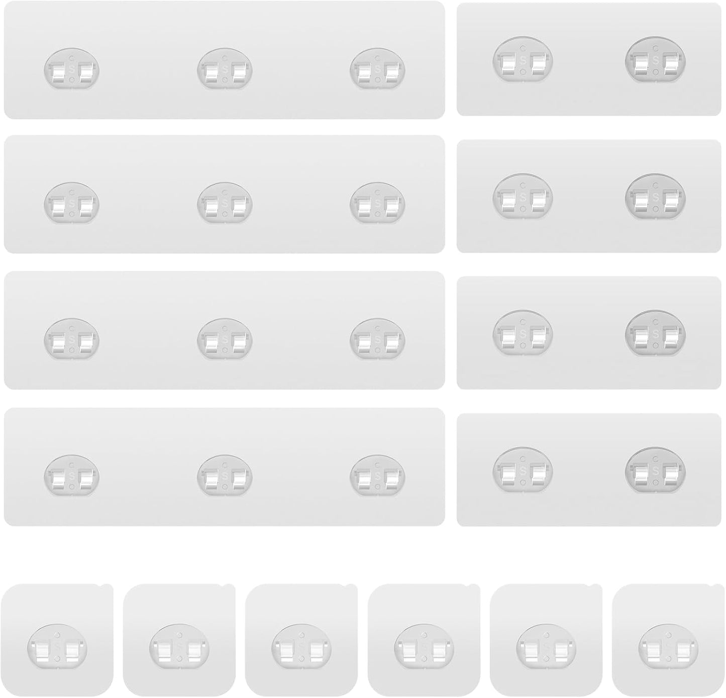 14 Pack Shower Caddy Adhesive Replacement, Strong Adhesive Hooks, Waterproof Shower Adhesive Strips, No Drilling, for Bathroom Storage Shelves and Kitchen Racks