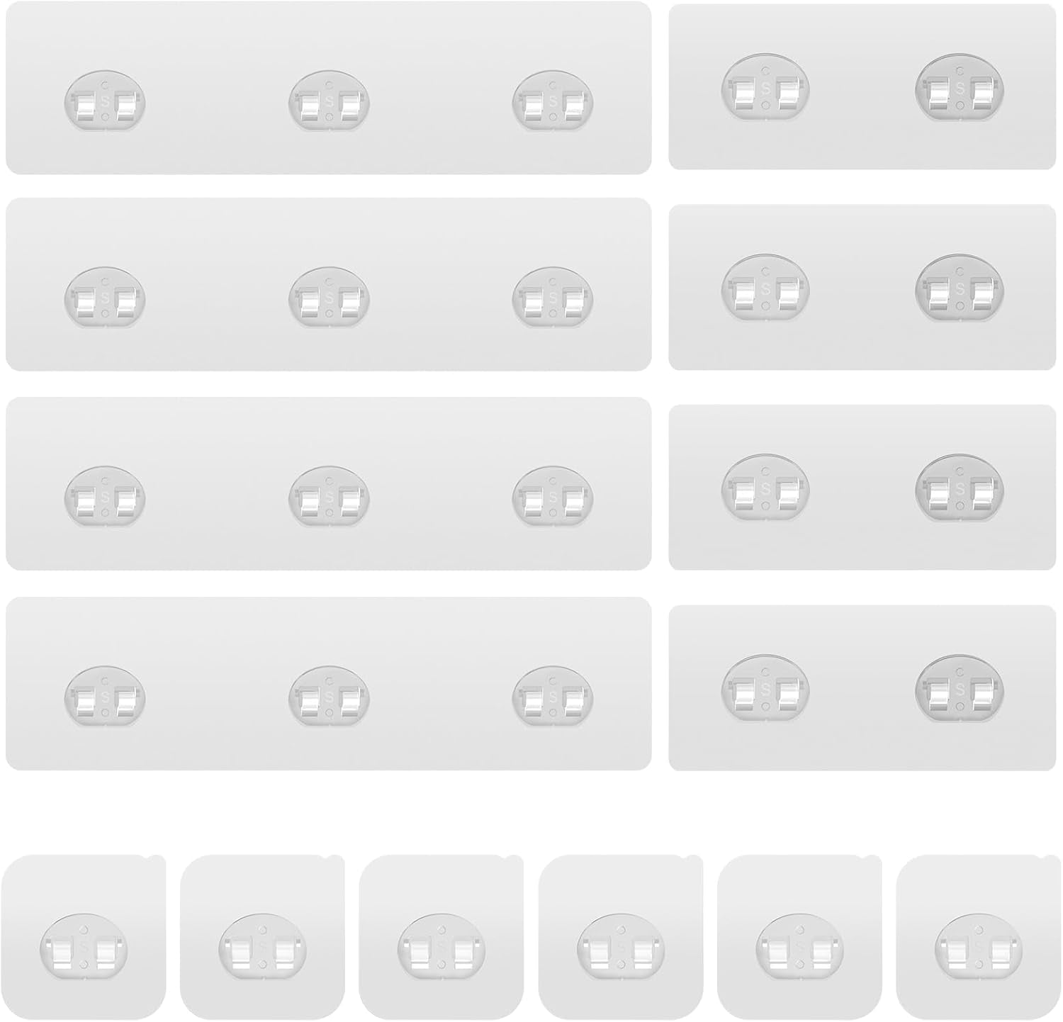 14 Pack Shower Caddy Adhesive Replacement, Strong Adhesive Hooks, Waterproof Shower Adhesive Strips, No Drilling, for Bathroom Storage Shelves and Kitchen Racks