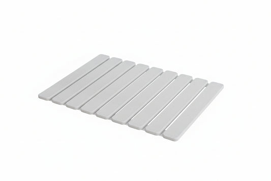 Foldable Stone Bath Mat, Quick Dry Stone Drying Mats for Bathroom, Super Absorbent Bath Mat, Non Slip, Large Diatomaceous Earth Dish Drying Mats for Kitchen Counter 23.5 X 15.4In, White