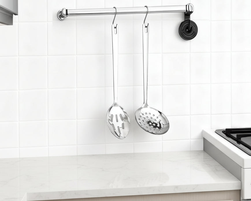 Slotted Spoons for Straining 2 Pcs 13", Stainless Steel Kitchen Spider Strainer Skimmer Ladle for Straining Pasta/Cooking/Frying, Metal Kitchen Utensils Pasta Spoon