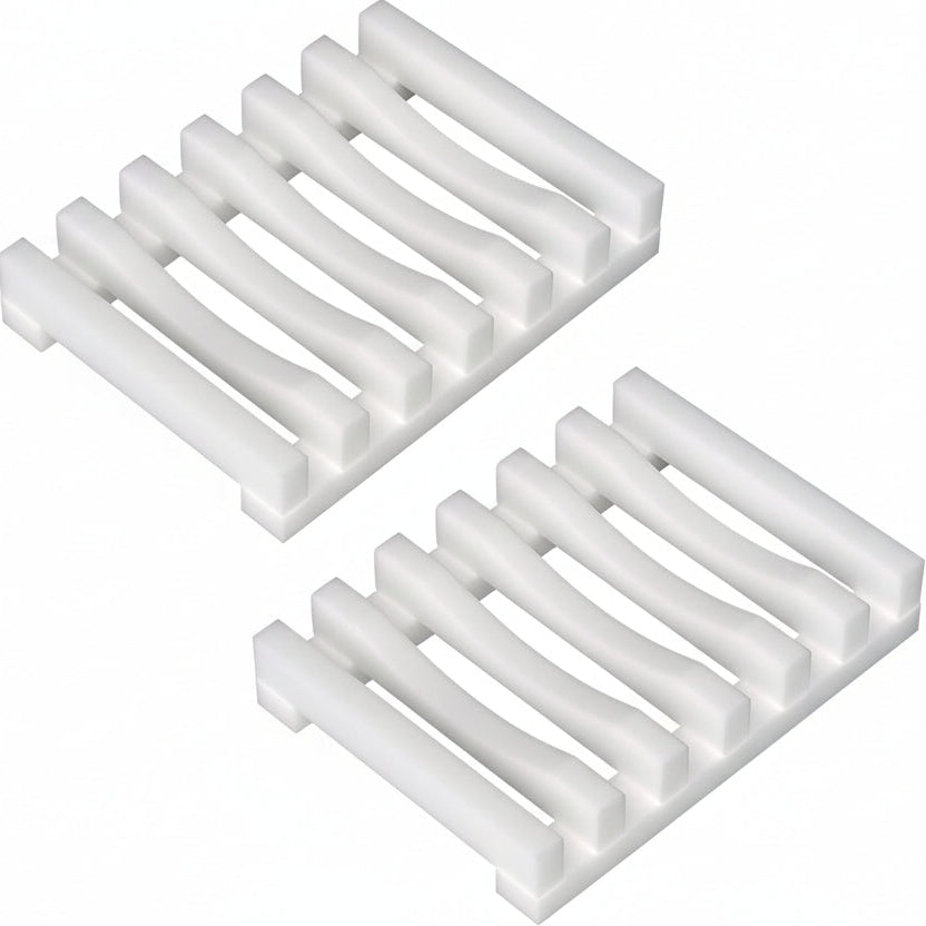 2Pcs Soap Dish Holder, Non-Slip Bathroom Accessories Silicone Soap Case Saver, Sink Deck Bathtub Shower Dish Soap Drainer, Silicone Holder for Soap, Sponges, Scrubber (White)