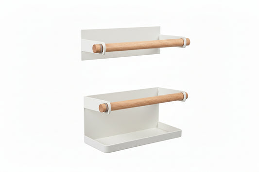 Wall Mounted Umbrella Stand - Wrought Iron Rack with Magnet Adsorption - Space Saving Organizer for Long and Short Umbrellas - Hallway Home Office, White