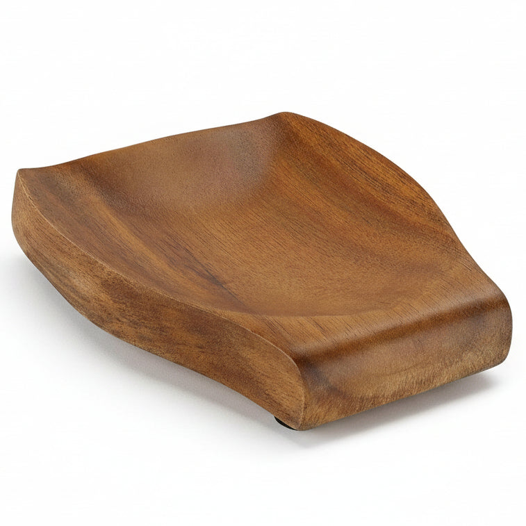 Wooden Spoon Rest - Acacia Wood Stove Top Spoon Holder with Non-Slip Grips for Spoons, Spatulas, and Tongs