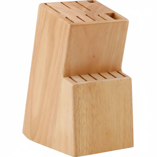 Kitchen Knife Holder Elegant & Sturdy (15 Slots). Universal Knife Block with Slots for Knives, Scissor and Sharpenner. Knife Block without Knives. Kitchen Knife Holders for Counter Top. (Pine)