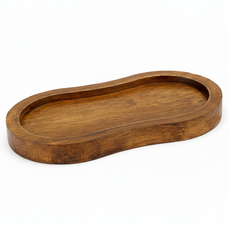 Salt and Pepper Wood Mill Tray, Retro Colour Pepper Grinder Rest, Work Surface and Dining Table Protector (Pepper Mill Not Included)