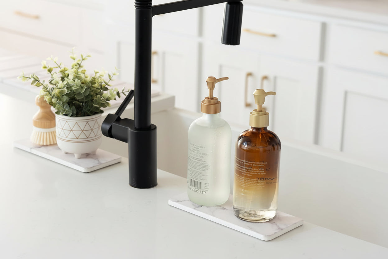 3-Pack Stone Dish Drying Mat Set for Kitchen Counter-Collapsible Diatomaceous Earth Pad Absorbs Water & Dries Dishes Fast | Includes 1 Large 24”X16” & 2 Small 4”X9” Non-Slip, Odor-Resistant Mats