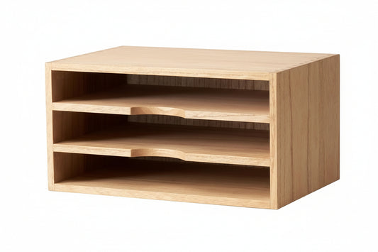 Wooden Desktop Organizer Paper Storage Letter Tray File Sorter - Desk Rack Magazine File Dividers Holders for Home Office Accessories Wood Desk Cabinet with 3 Layer Trays Natural(3Kwjg-Na)
